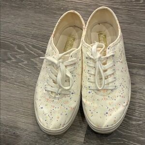 Keds Soft White Sneakers with Colorful Speckles.  B10